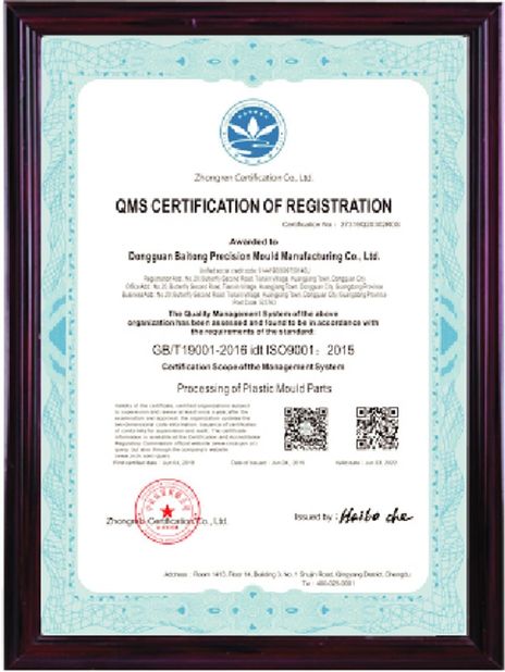 ประเทศจีน Dongguan Baitong Precision Mould Manuafacturing Co.,Ltd รับรอง